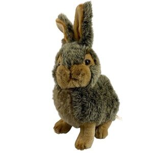 VINTAGE Dan Dee Realistic Sitting Very Life Like Stuffed Rabbit Hare Bunny Plush